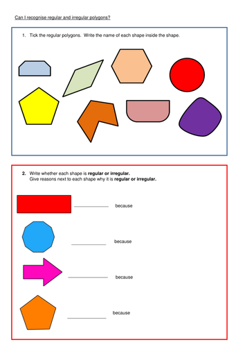 regular and irregular polygons worksheet