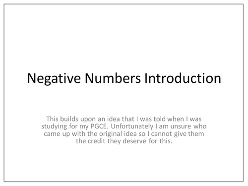 Introducing Adding and Subtracting Negative Numbers