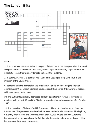 The London Blitz Crossword