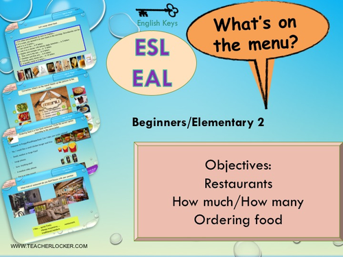 ESL Unit 5 - Food - Lesson 2 : Restaurant / Ordering food / How much - How many