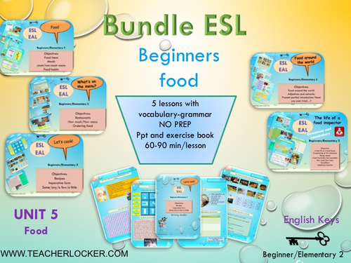 ESL Bundle  for beginner/elementary : learn to speak about food