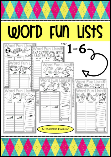 Literacy Sheets - Word Fun Lists | Teaching Resources