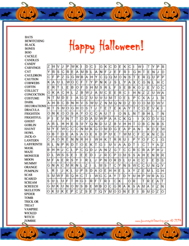 Happy Halloween! Word Search Plus