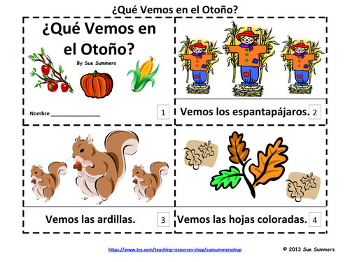 Spanish Autumn 2 Emergent Readers ¿Qué Vemos en el Otoño?