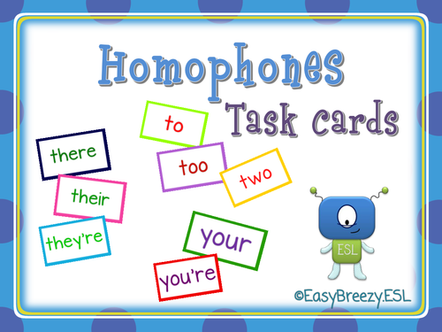 Homophones Task Cards