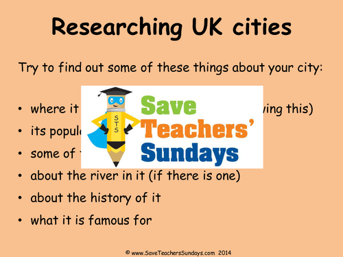 Researching & Presenting About UK Cities KS1 Lesson Plan and Instructions