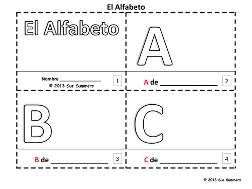 Spanish Alphabet Sketch and Color Booklet - El Alfabeto