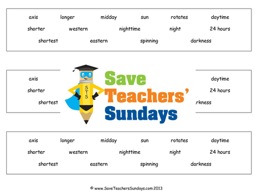 Day and Night  KS2 Lesson Plan and Worksheet