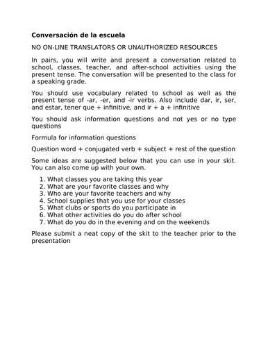 School day conversation