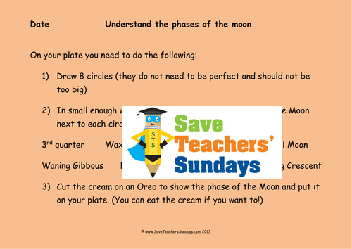 Phases of the Moon KS2 Lesson Plan and Worksheet