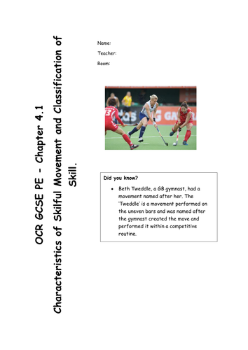 Chapter 4.1 - Skilful Movement/Classification of Skills (OCR GCSE PE 2016 Spec) REVISION RESOURCE