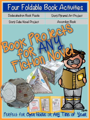 Book Projects for ANY Fiction Novel {Dodecahedron Puzzle, Story Cube, & More}