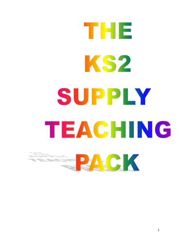 Key Stage 2 supply pack ideas