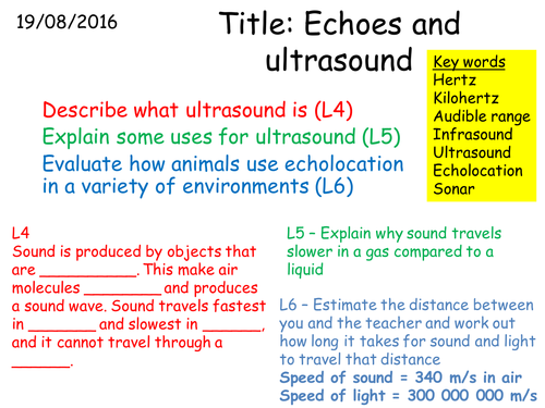 P1 2.5 Echoes and ultrasound