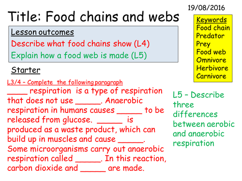 B2 2.8 Disruption to food chains and webs by kitipher Biology Diagrams