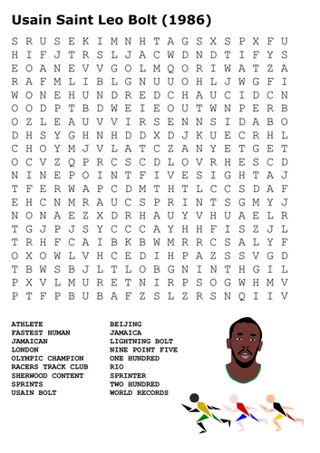 Usain Bolt Word Search