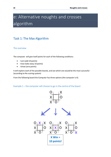 MiniMax algorithm for KS3 / GCSE / A-level