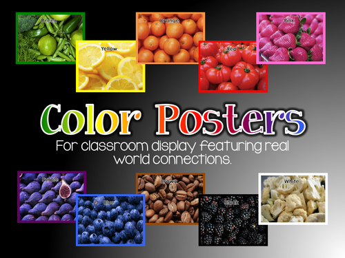 English Color Display Posters
