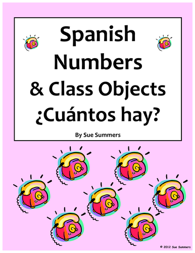 Spanish Numbers & Classroom Objects - ¿Cuántos hay?