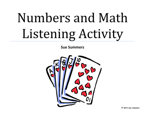 Spanish Numbers and Math Listening Activity
