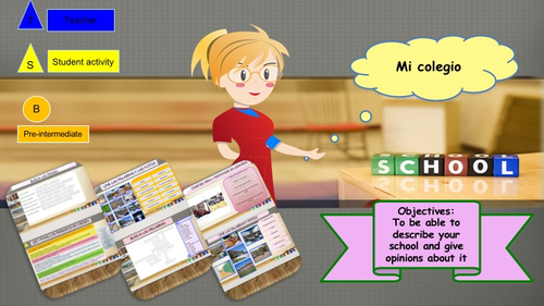 Spanish School description lesson + activities