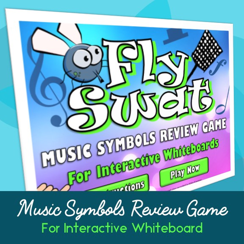 Music Symbols Fly Swat Review Game for Interactive Whiteboard & SmartBoard