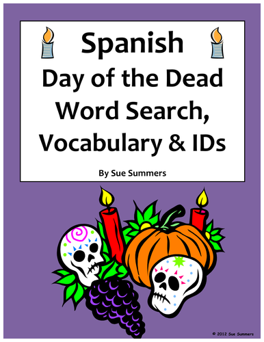 Spanish Day of the Dead / Dia de los Muertos Word Search & Vocabulary