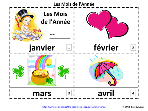 French Months of the Year Emergent Reader - 2 Booklets and Presentation