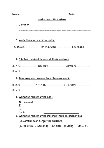 Maths Evaluation - Place Value