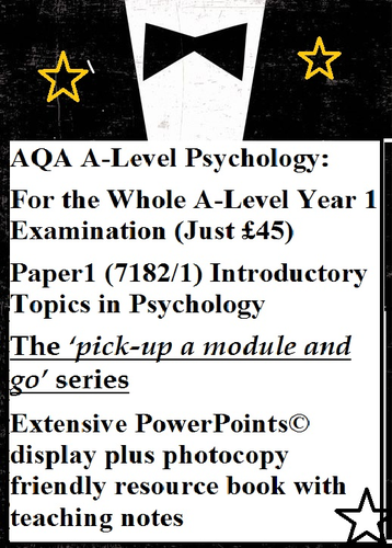 AQA A-Level Psychology: The Whole  Paper 1, A-Level Year 1 Examination (Just £45)