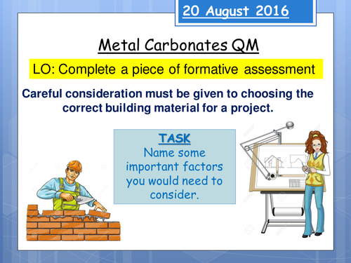 Thermal Decomposition of Carbonates Quality Mark Assessment (FULL RESOURCE PACK)