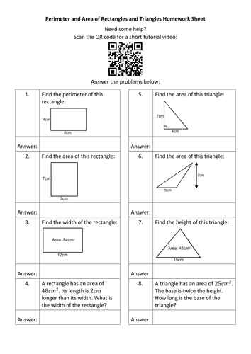Geometry QR Code Homework Sheets - Bundle 1