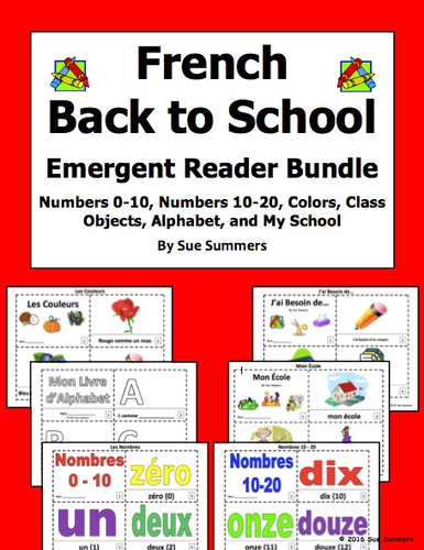 French Back to School Emergent Readers Bundle - 6 Sets of 2 Booklets