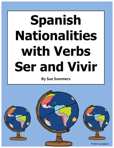 Spanish Speaking Countries and Nationalities with Verbs Ser and Vivir