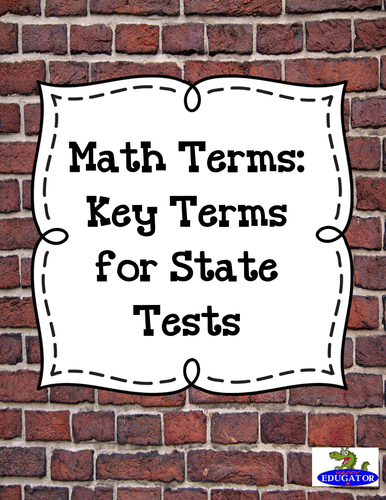 Math Terms: Key Terms for State Tests