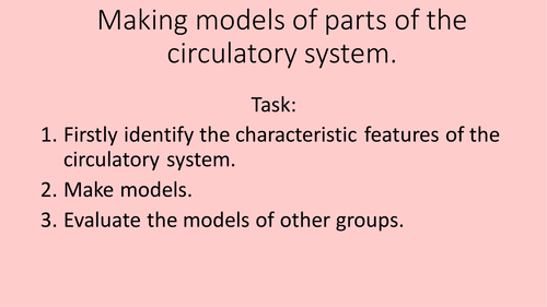 Teaching about blood and blood vessels - using modelling.