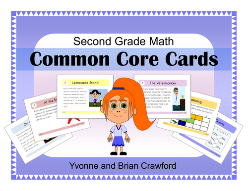 Math Task Cards Second Grade Math Common Core - All Math Standards Covered