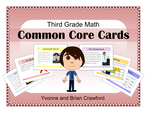 Math Task Cards - Third Grade Math Common Core - All Math Standards Covered