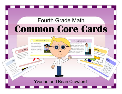 Math Task Cards - Fourth Grade Math Common Core - All Math Standards Covered