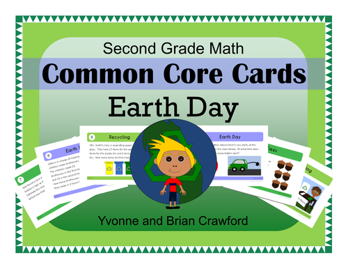 Earth Day Math Task Cards (2nd Grade Common Core)