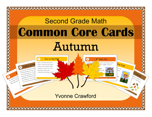 Fall Task Cards - Second Grade Common Core Math