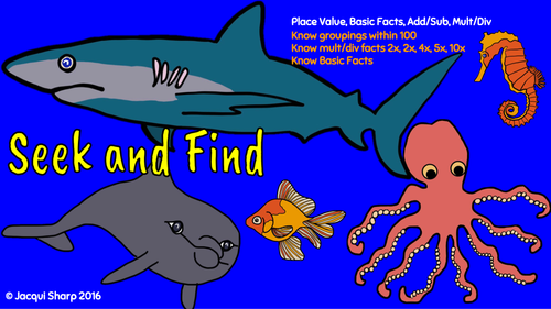 Seek and find the Sea Animals (Maths)