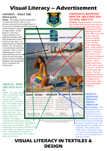 Visual literacy in Textiles & Design