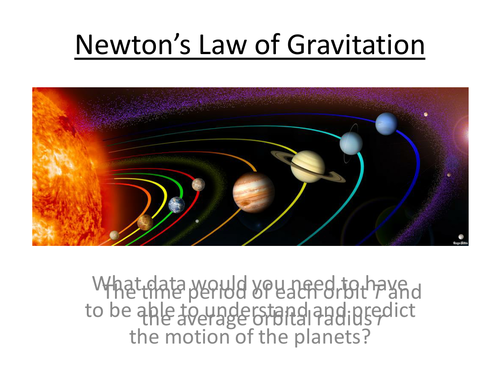 Physics A Level Year 2 Lesson Newtons Law Of Gravitation Powerpoint And Lesson Plan 3812