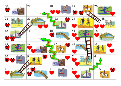 Free time snakes and ladders game