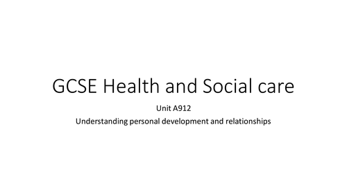 GCSE Health & Social care Exam  section 4-4 (OCR/AQA)