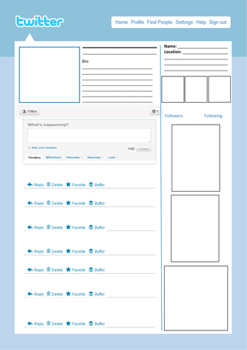 blank twitter profile template