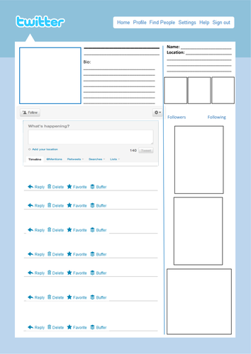 Twitter Page Templates
