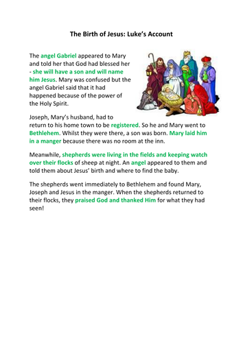 Birth of Jesus Luke and Matthew Comparison Nativity Christmas Story