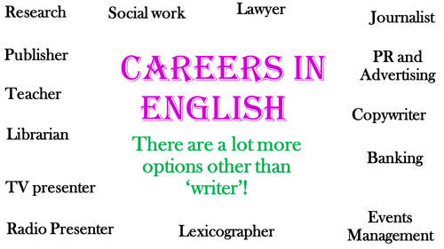 Careers in English display board